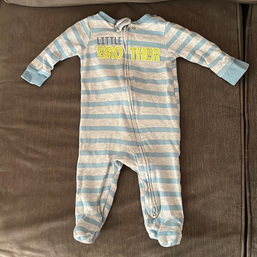 Bundle 4 for $20 - Striped footie, two way zipper